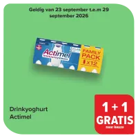 Actimel drinkyoghurts packs van 12 in 1 + 1 gratis 